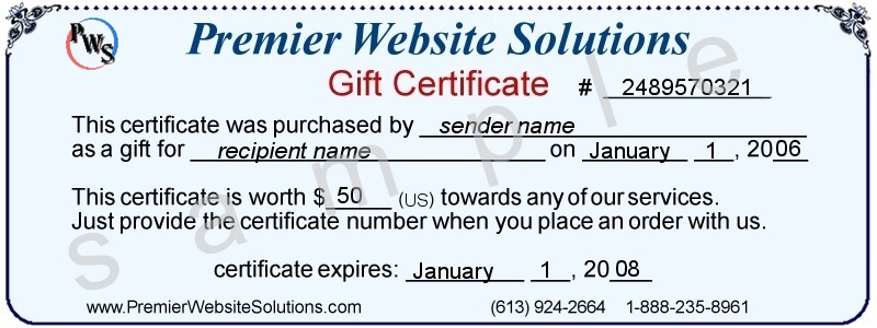 sample gift certificate